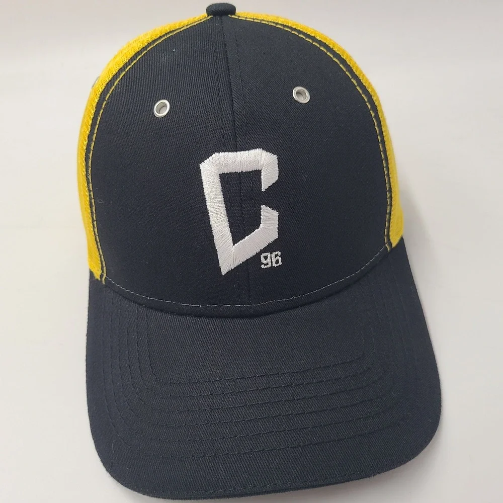 Columbus Crew Hat Snapback Trucker Mesh‎ Black Yellow MLS Soccer Lower Com Field